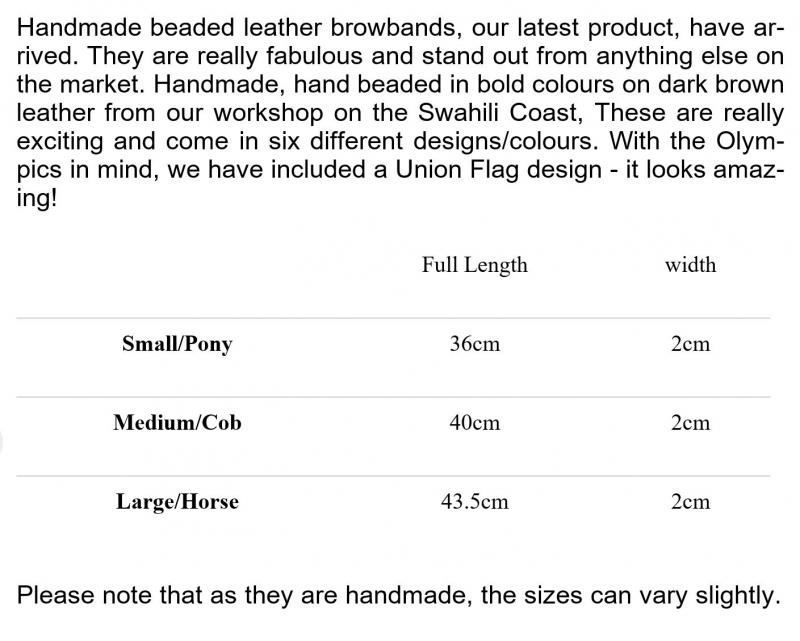 Browbands - Exciting new product to Simba Jones! sizing guide